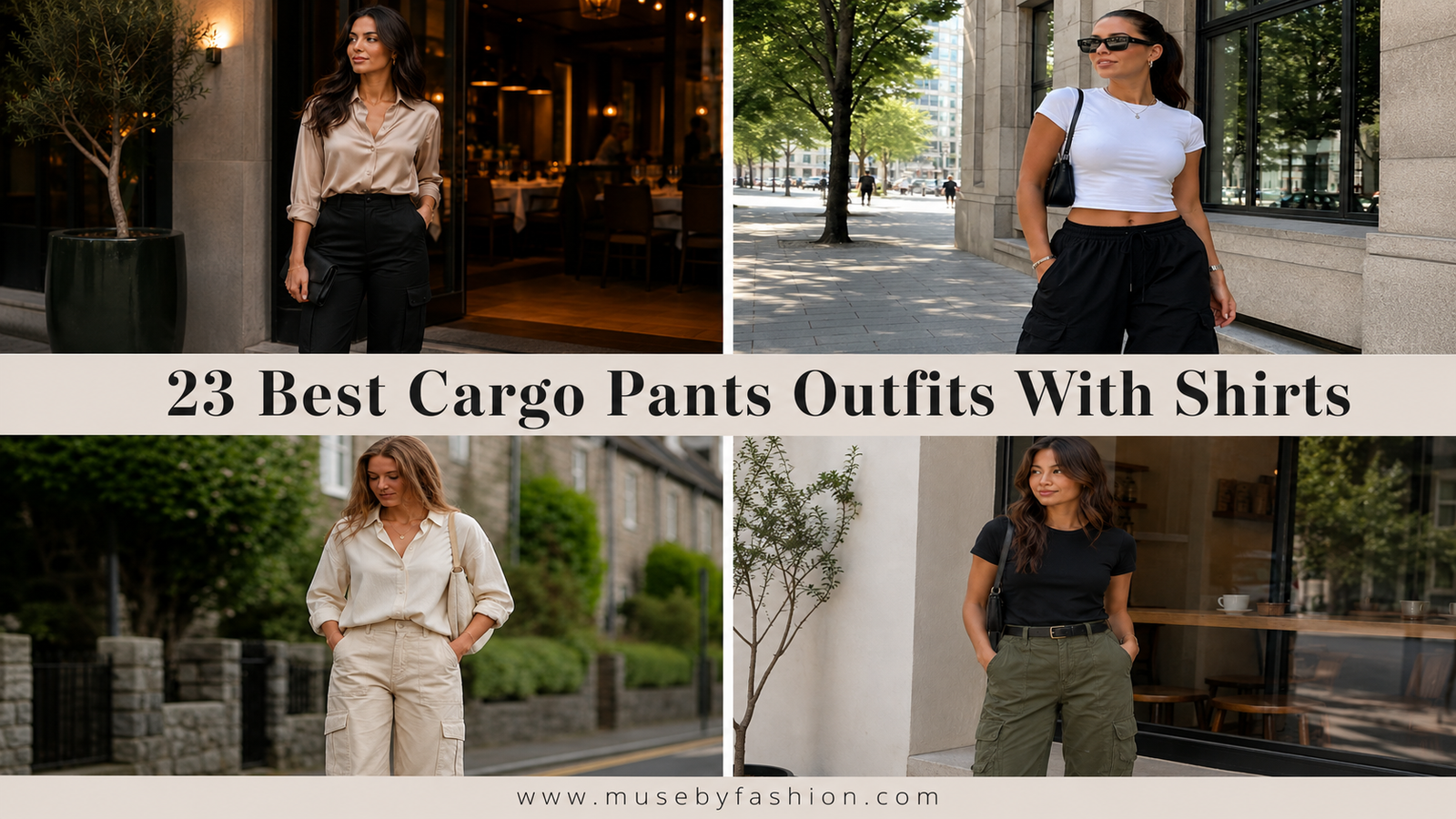 Cargo pants outfits with shirts for women featuring casual, street style, and smart everyday fashion ideas